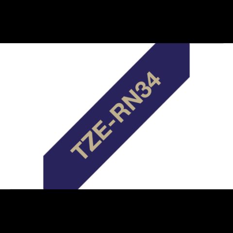 Brother TZE-RN34 label-making tape Gold on navy