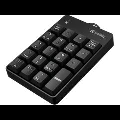 Sandberg 630-07 ciparu klaviatūra Piezīmjdators/PC USB Melns