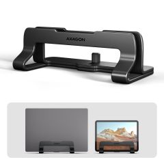 Axagon STND-VB Aluminum stand for vertical insertion of laptops sized 10"–17.3"…