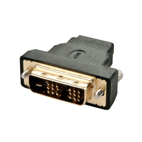 Lindy 41228 kabeļu spraudņu pāreja HDMI-A FM DVI-D M Melns