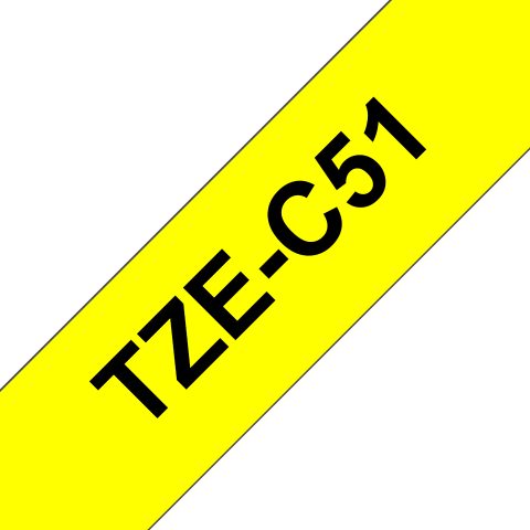 Brother TZE-C51 marķēšanas lenta Melns uz fluorescējoši dzeltena