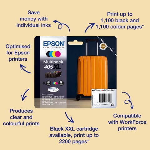 Epson 405XL DURABrite Ultra Ink tintes kārtridžs 1 pcs Oriģināls High (L) Yiel…
