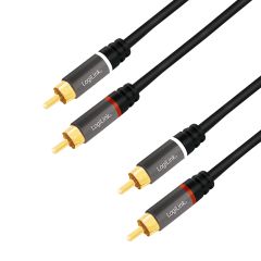 LogiLink CA1207 audio kabelis 5 m 2 x RCA Melns