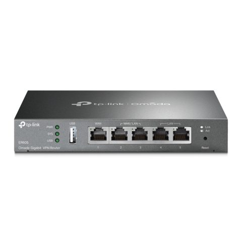 TP-Link Omada ER605 ar vadiem pievienojams rūteris Tīkls Gigabit Ethernet Melns