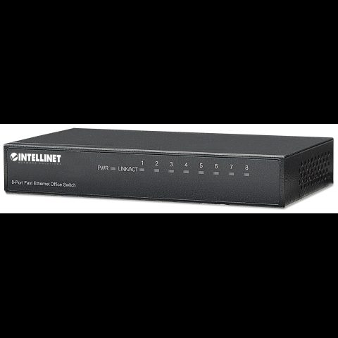 Intellinet 8-Port Fast Ethernet Office Switch Fast Ethernet (10/100) Melns