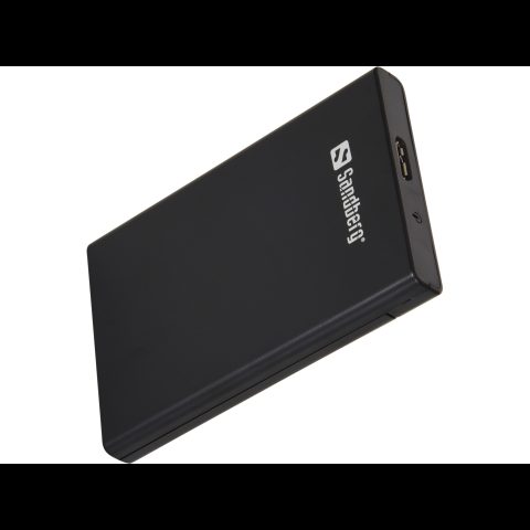 Sandberg 133-89 cieto disku uzglabāšanas sistēma HDD/SSD korpuss Melns 2.5"
