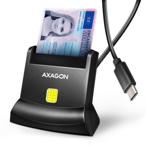 Axagon CRE-SM4NC viedkaršu nolasītājs Iekštelpas USB USB 2.0 Melns