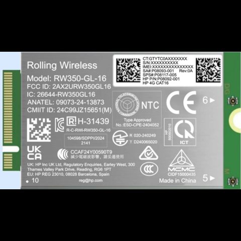 Hewlett Packard (HP) HP 4G LTE-Advanced Pro Cat16 WWAN Iekšējs