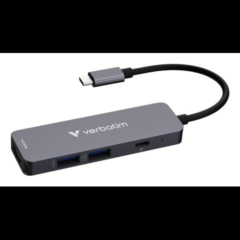 Verbatim 32155 хаб-разветвитель USB 3.2 Gen 1 (3.1 Gen 1) Type-C 5000 Мбит/с Серы…