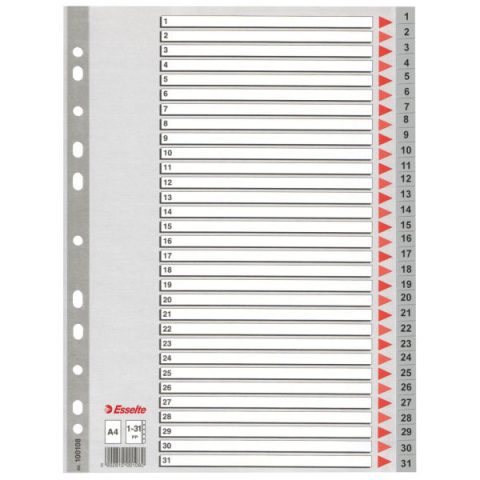 Esselte Plastic indexes Numuru ciļņu rādītājs Polipropilēns (PP)