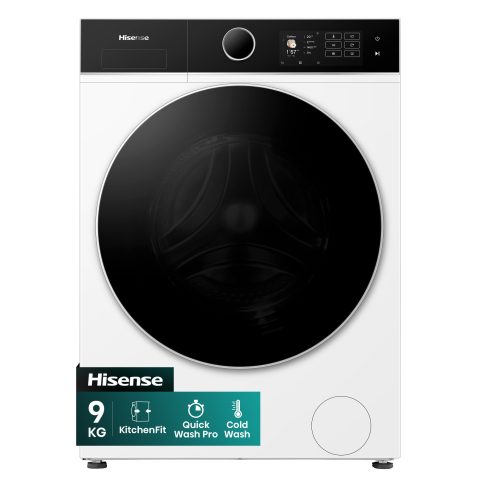 Hisense WF5I9043BWFS veļasmašīna Ielādēšana no priekšas 9 kg 1400 RPM Balts