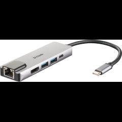 D-Link 5-in-1 USB-C Hub with HDMI/Ethernet and Power Delivery