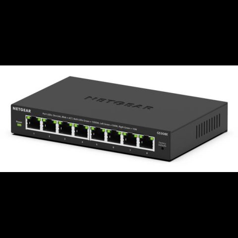Netgear GS308E Vadīts L2/L3 Gigabit Ethernet (10/100/1000) Melns