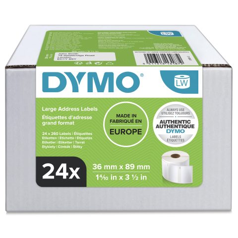 Dymo LW - Large Address Labels - 36 x 89 mm - S0722390 Balts Pašlīmējošās pri…