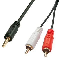 Lindy 35681 audio kabelis 2 m 3.5mm 2 x RCA Melns