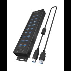 RaidSonic ICY BOX IB-HUB1720-U3 USB 3.2 Gen 1 (3.1 Gen 1) Type-B Melns