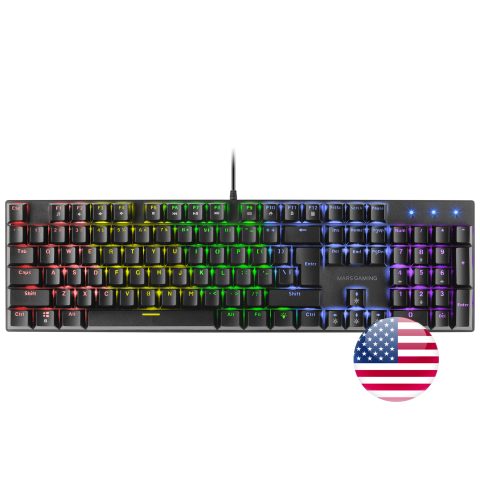 Mars Gaming MK422 tastatūra Speļu USB QWERTY Amerikāņu angļu valoda Melns