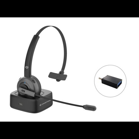 Conceptronic POLONA Wireless Bluetooth Headset with Charging Dock