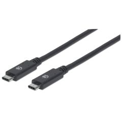 Manhattan 355223 USB kabelis USB 3.2 Gen 2 (3.1 Gen 2) 1 m USB C 10 Gbit/s Melns