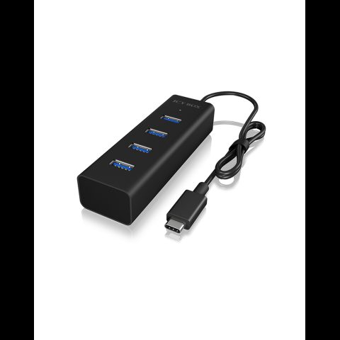 Icy Box IB-HUB1409-C3 USB 3.2 Gen 1 (3.1 Gen 1) Type-C 5000 Мбит/с Черный