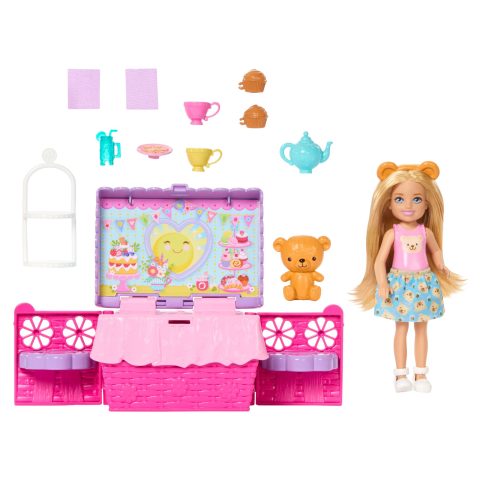 Mattel Barbie Chelsea Family & Friends Club Pop-Up Tea Party Playset with Small…