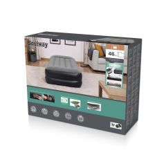 Bestway Tritech Air Mattress Twin with Built-in AC Pump and Antimicrobial Coatin…