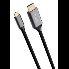 Trust 25630 kabeļu spraudņu pāreja USB-C HDMI Melns