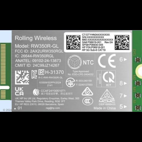 HP 5G Sub-6 WWAN interfeisa karte/adapteris Iekšējs