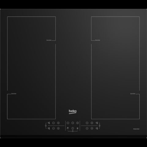 Beko HII64206F2MT Черный Встроенный 60 cm Плита с зонами индукции 4 зона(ы)