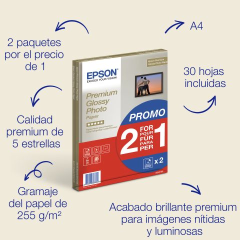 Epson Premium Glossy Photo Paper 2 par 1 cenu