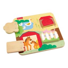 Mattel Fisher-Price Wooden Farm Animal Board Busy Activity Toy for Baby & Toddl…