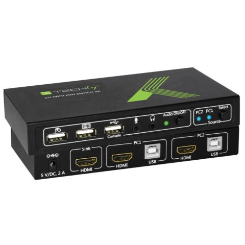 Techly 2x1 USB HDMI KVM Switch 4Kx2K IDATA KVM-HDMI2U (KVM) tastatūras/video/pe…