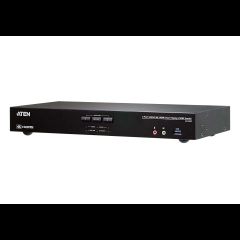 Aten CS1842-AT-G (KVM) tastatūras/video/peļu pārslēgšanas mehānisms Melns