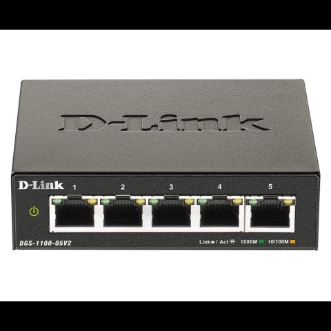 D-Link DGS-1100-05V2/E network switch Managed L2 Gigabit Ethernet (10/100/1000)…