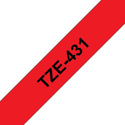 Brother TZE-431 marķēšanas lenta Melns uz sarkana