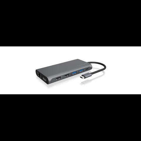 Icy Box IB-DK4050-CPD Проводная USB 3.2 Gen 1 (3.1 Gen 1) Type-C Антрацит