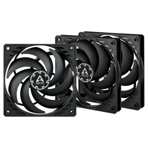 Arctic P12 Slim PWM PST Корпус компьютера Вентилятор 12 cm Черный 3 шт