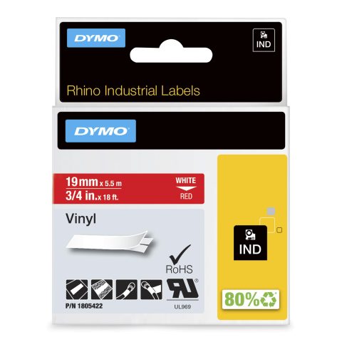 Dymo 1805422 marķēšanas lenta Balts uz sarkana