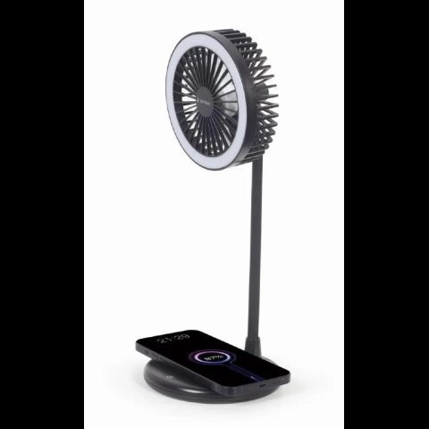 Gembird TA-WPC10-LEDFAN-01 desk fan with lamp and wireless charger
