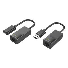 Techly IUSB-EXTENDTY2 kabeļu spraudņu pāreja RJ-45 USB 2.0 Type-A Melns