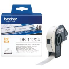 Brother DK-11204 marķēšanas lenta Melns uz balta