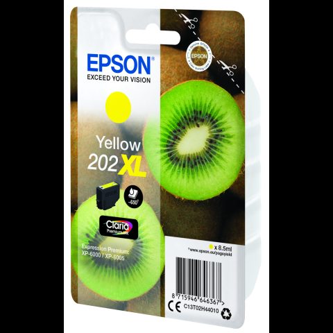 Epson Kiwi 202XL tintes kārtridžs 1 pcs Oriģināls High (L) Yield Dzeltens