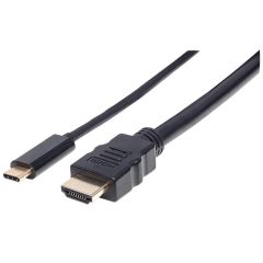 Manhattan 151764 video kabeļu aksesuārs 2 m USB Veids-C HDMI Type A (Standard) Mel…