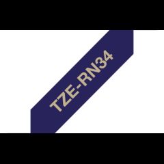 Brother TZE-RN34 этикеточная лента Золотой на темно-синем