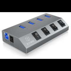 Icy Box IB-HUB1405 USB 3.2 Gen 1 (3.1 Gen 1) Type-B 5000 Мбит/с Антрацит