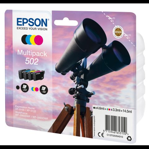 Epson 502 tintes kārtridžs 1 pcs Oriģināls Standarta produktivitāte Melns