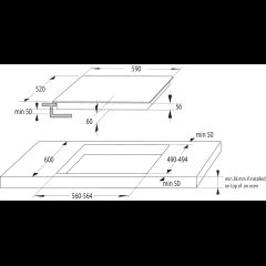 Gorenje GI6401BSCE Melns Iebūvēts 59 cm Zonas indukcijas plīts 4 zone(s)