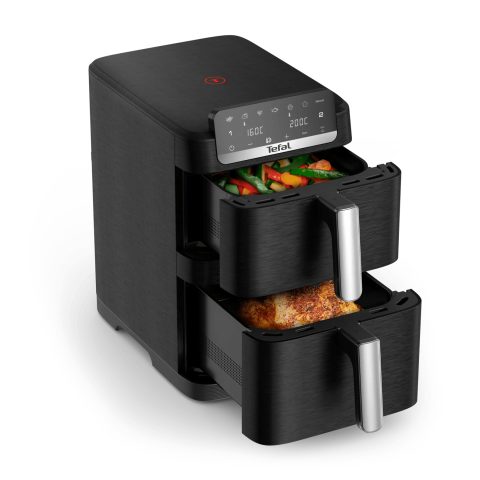 Tefal EY7528 Dubults 10 L Atsevišķs Karstā gaisa fritētājs Melns