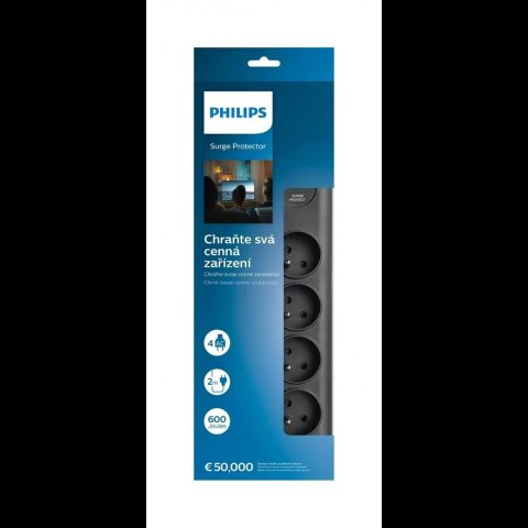 Philips SPN7080BA/60 surge protector Black 8 AC outlet(s) 2 m