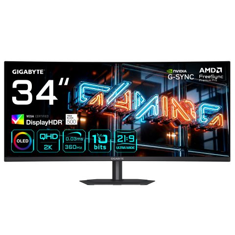 Gigabyte MO34WQC36 34” WQHD Curved Gaming Monitor